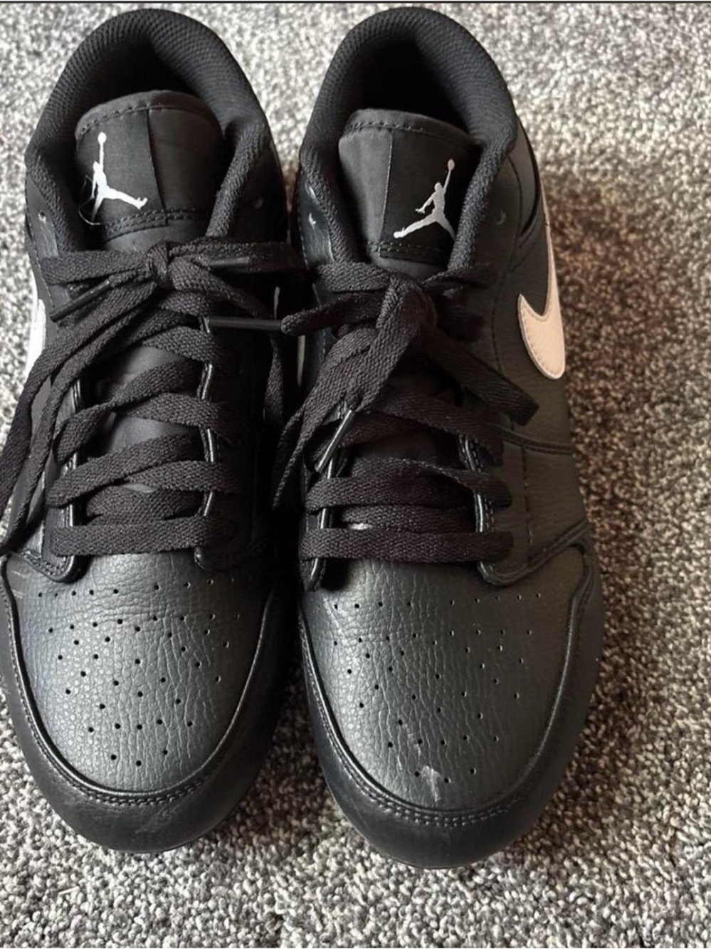 Nike Black Cleats with White Swoosh - Low Top